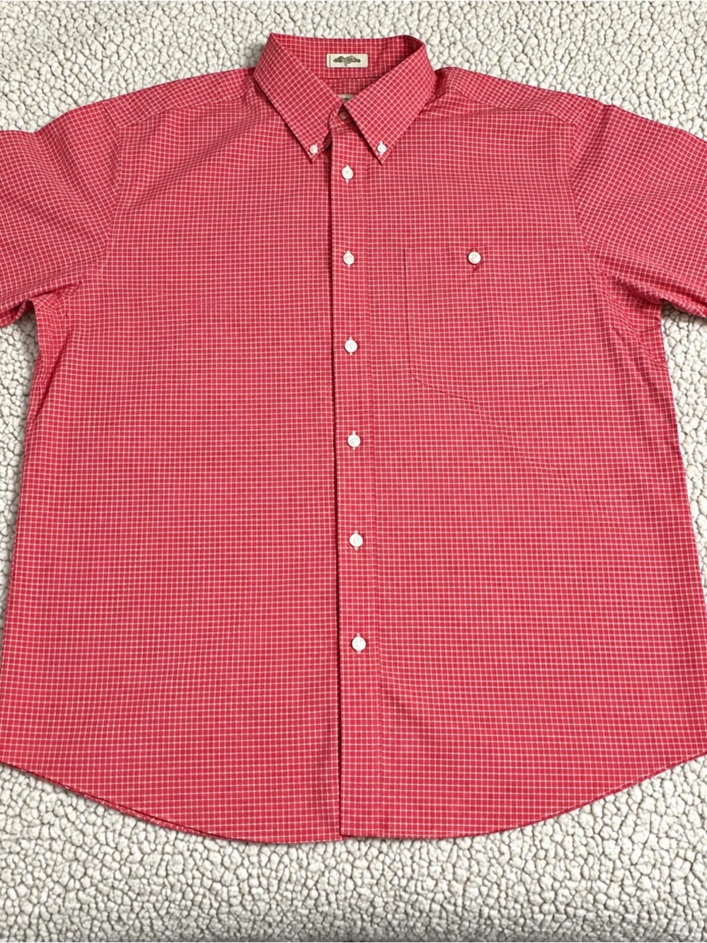 Orvis Men’s XL Red Check Short Sleeve Button Down Shirt NWOT